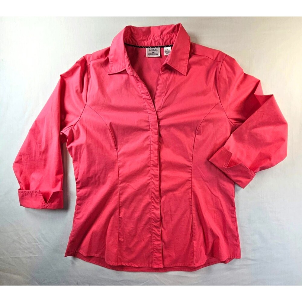 Riders By Lee Effortless Care Women Button-Up Blouse 3/4 sleeves